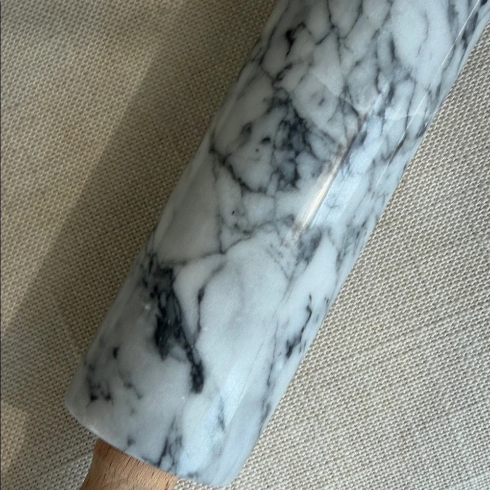 Marble Rolling Pin with Wooden Handles